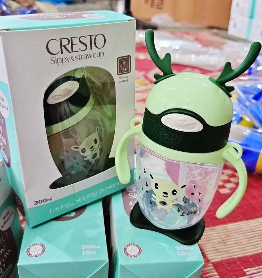 300ml Cresto Sippy and Direct Strawcup with Floor Stand