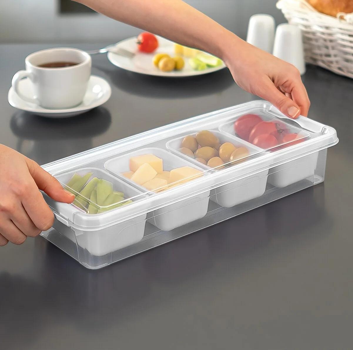 4 Compartment Removable Multi Purpose Clip Storage Container Box