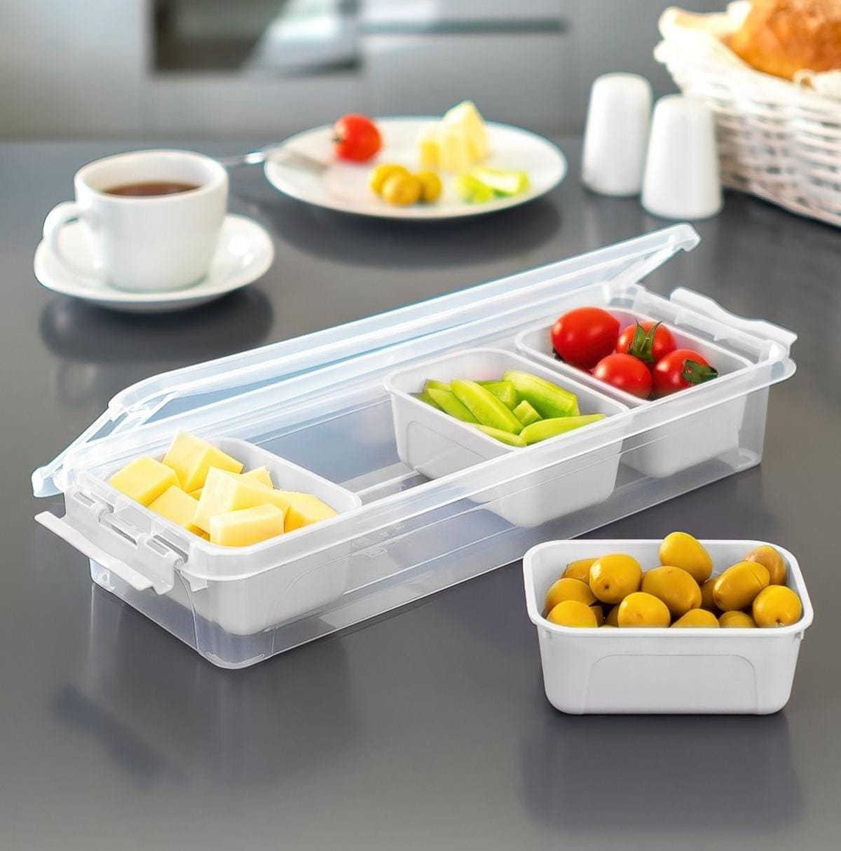 4 Compartment Removable Multi Purpose Clip Storage Container Box