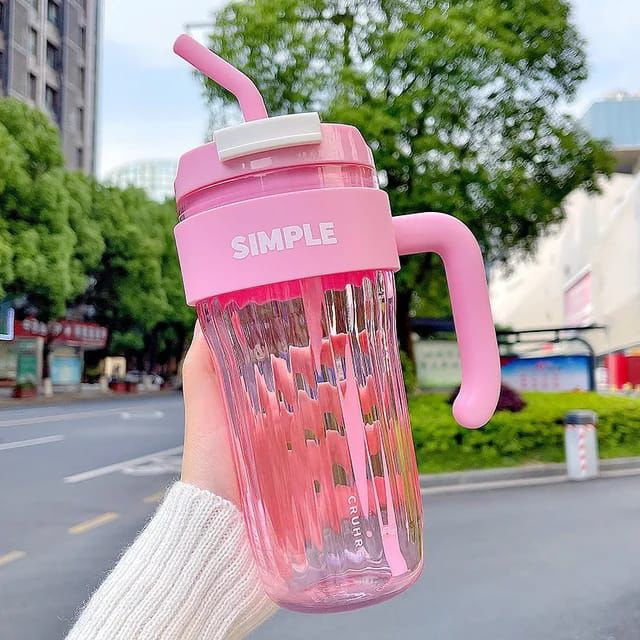 580ML 2in1 Glass Material Water Bottle with Glass Straw and Tea Infuser