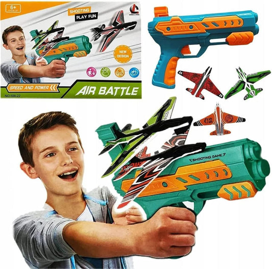 Double Launcher Fighter Card Plane Shooting Gun