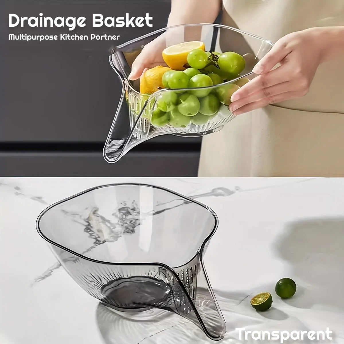 Multipurpose Crystal Unbreakable Drainage Kitchen Basket