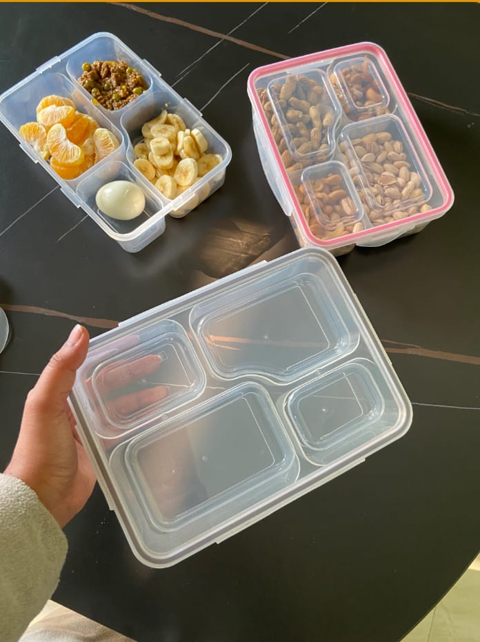 Taste Time 4 Compartment Airtight  Dry Fruit & Multi Purpose Storage box.