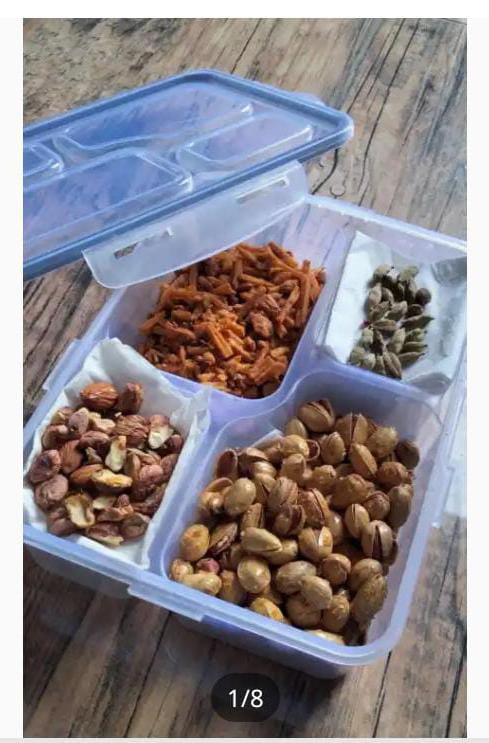 Taste Time 4 Compartment Airtight  Dry Fruit & Multi Purpose Storage box.